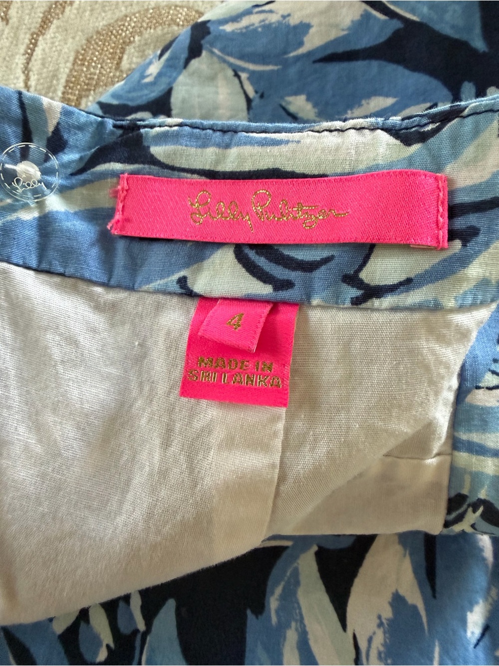 Lilly Pulitzer Size 4 Blue Tropical Floral Embroidered Trim Mini Skirt - Picture 7 of 16